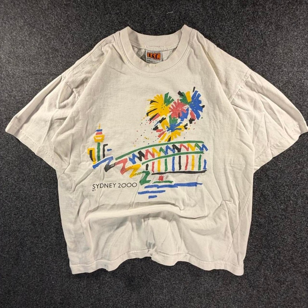 Vintage ISC Sydney 2000 Olympic Graphic T-Shirt Mens Large Made in Australia